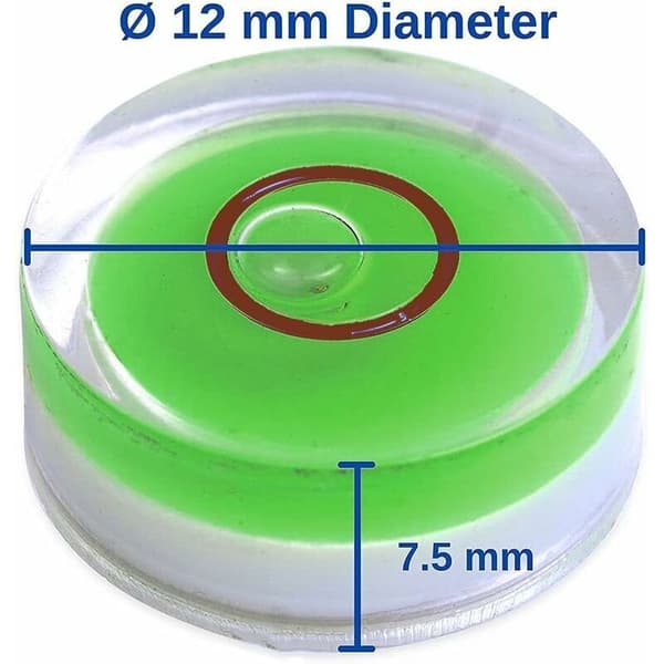 Round spirit level 12mm circular 6-pack precision spirit level for horizontal leveling