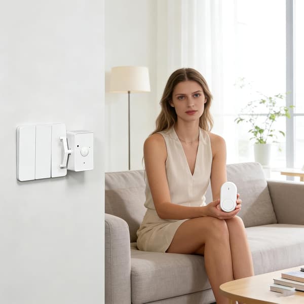 Automatic Push Button | Wireless Automatic Controller - Illuminated Push Button - Compatible with Bedroom, Garage, Wall, Dorm, Workplace, Appliances, Home