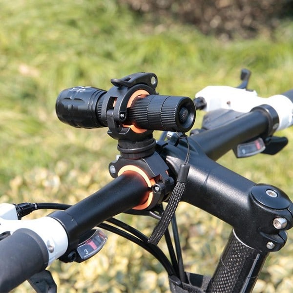 Lommelygteholder, cykel Cykel LED Lys Lommelygte Monteringsholder Sort og orange