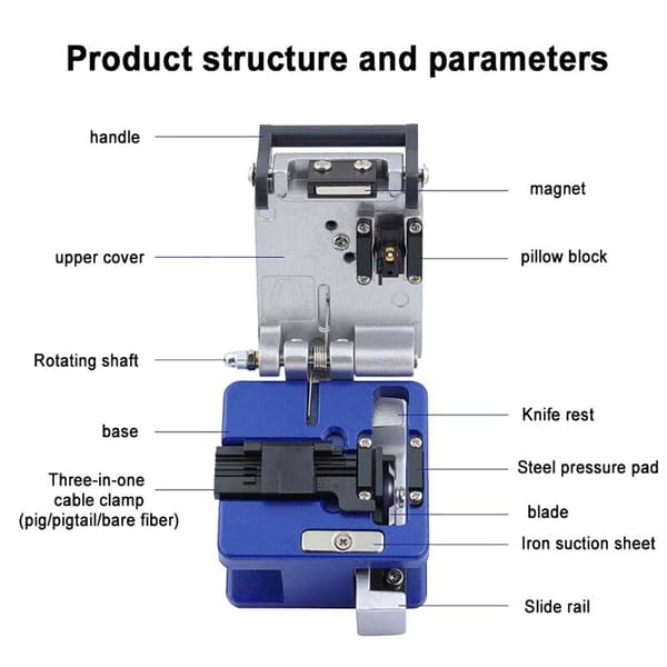 FC-6S FTTH Optical Fiber Cleaver Metal High Precision Connection Cold Cutting Tool