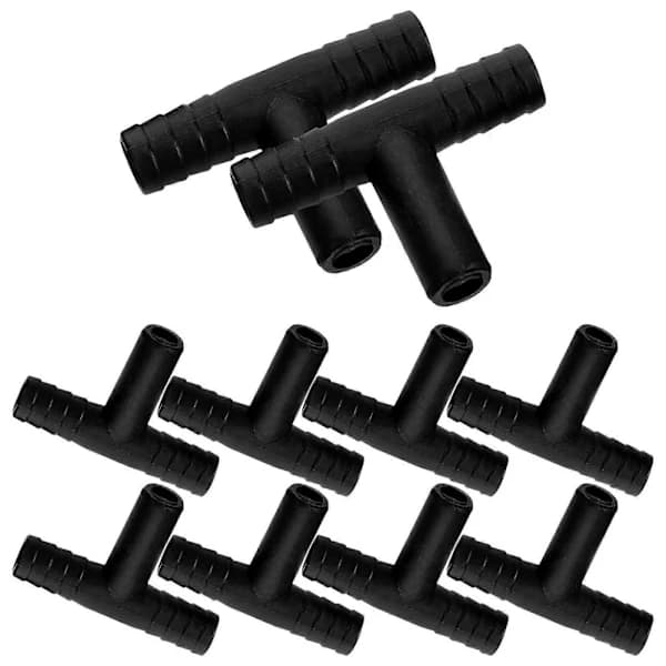 Table Fountain Hose Splitter T-shaped Replacement For Table Waterfall 10pcs Black 3.50X2.50X0.80CM