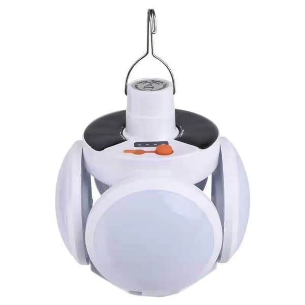 Portable USB Rechargeable Camping Solar Lamp LED Foldable Handheld Spotlight with 5 Modes SOS Light Waterproof Tent Lamp Camping Emergency Lamp
