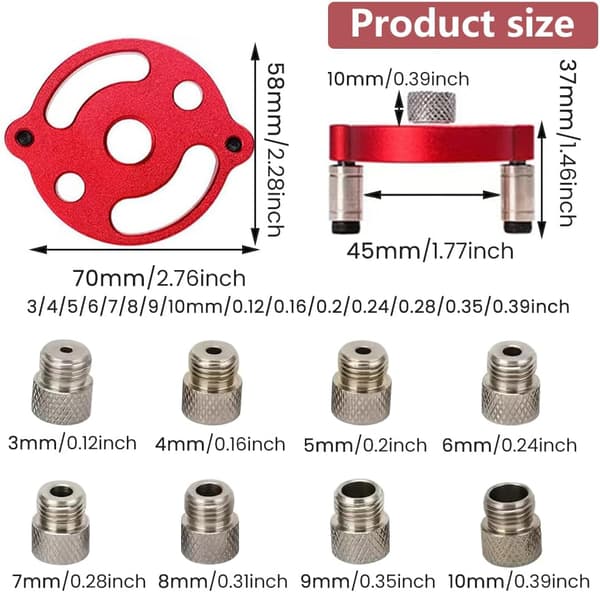 Selvcentrerende Dyvelklemme – 3-10 mm Boreguide til Træpanelsamlinger
