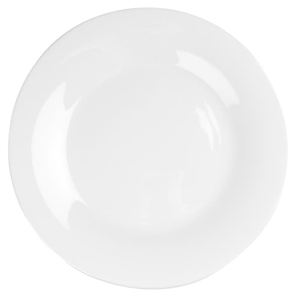 Glastallrikar, vita, 25,5 cm, set om 6
