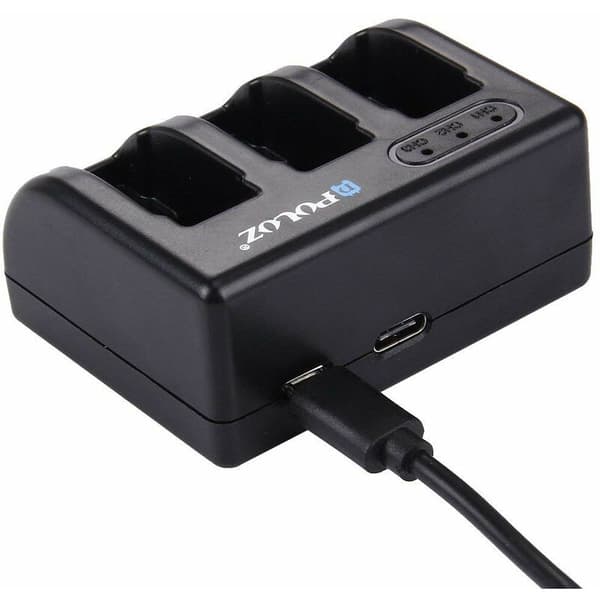 3-kanals batteriladehubb parallell multi-strømadapter for Hero6 / 5 Ahdbt-501