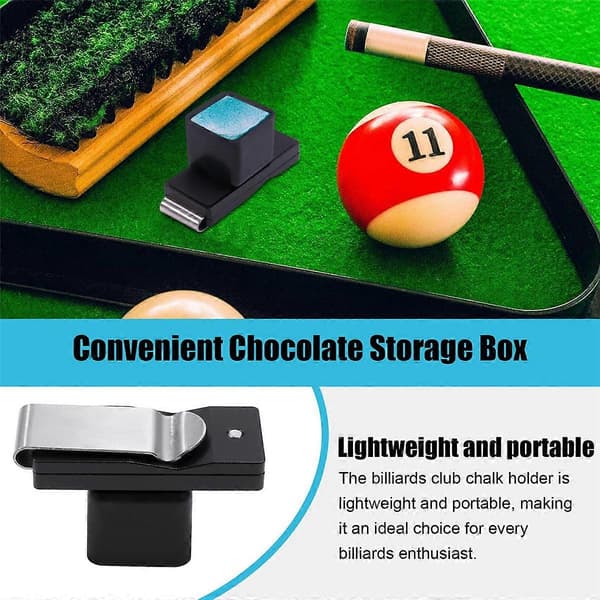 Billardkridtholder, Poolkridtholder med Magnetisk Bælteclips Snooker Billard Tilbehør