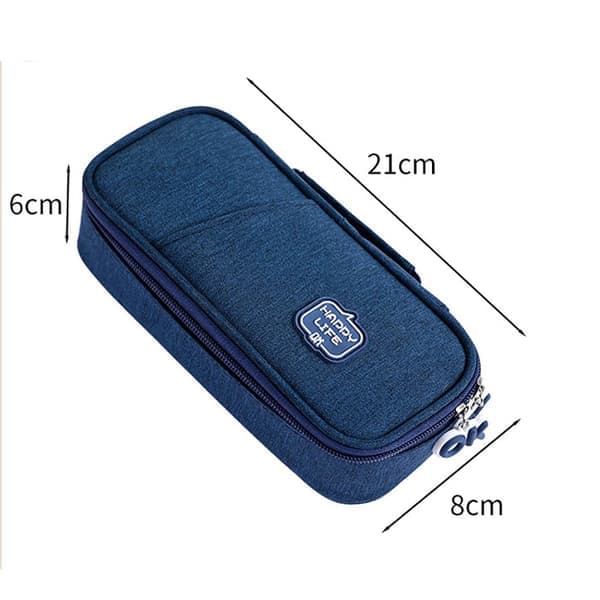 Large Capacity Pencil Case Storage Bag, DARK BLUE NAVY BLUE NAVY BLUE