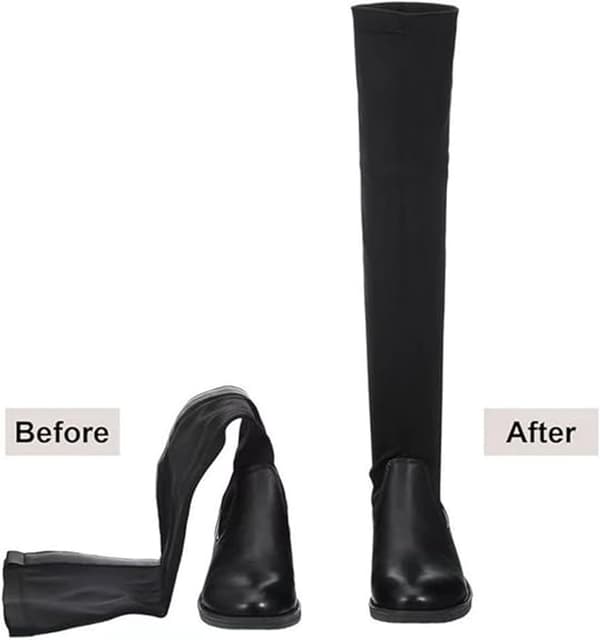 Boot Shapers, Reusable PVC Inserts, Keep Tall Boots and Ankle Boots Upright, Wardrobe Storage, 8-Pack, Black, 35.2 cm