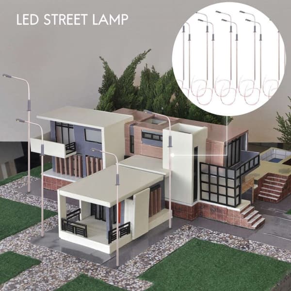 10 stk Modell LED Gatelykt Belysning Enkelthode Tog Layout Scenery 1:100