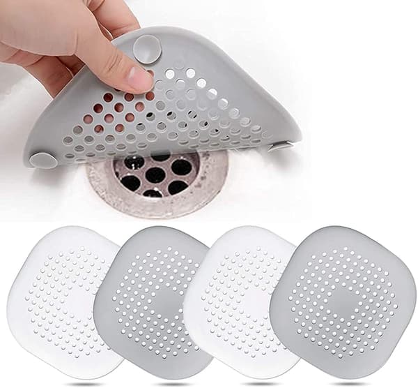 4-pack silikonavloppsskydd, diskbänksavloppssil med sugkoppar