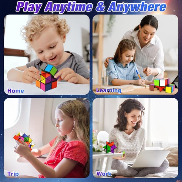 2-i-1 Combo Infinity Cube Leksak Transformerande Geometriskt Pussel 3D Montering Stress Ångestlindring Magiska Pusselkuber