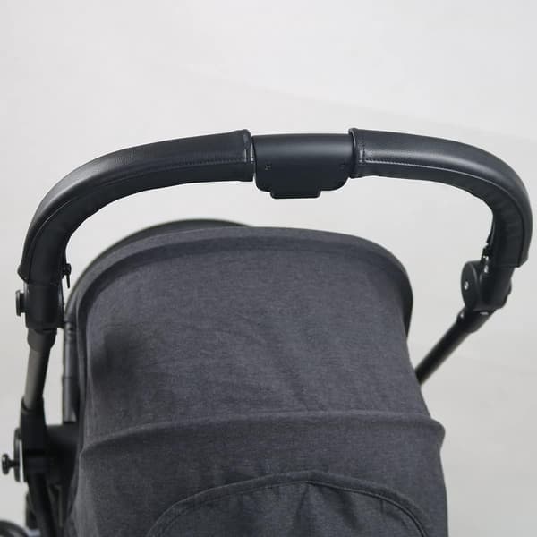 Stroller Handle Covers, Faux Leather Armrest Protectors, Waterproof Sweat-Absorbing, Black, 1 Pair 20x12cm