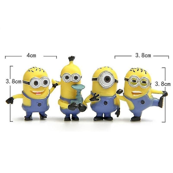 Guldblad Itse Ilkimys 2 Minions Rullahahmo Näyttö Lelu PVC 4kpl Set Keltainen-1