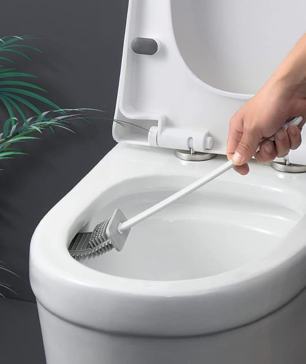 1 kpl silikoninen WC-harja ja pidikesarja liukumattomalla pitkällä kahvalla