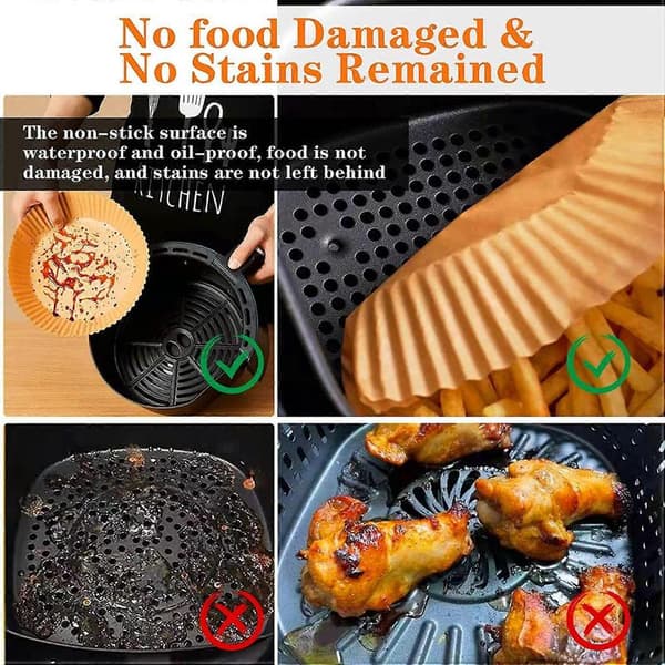 Airfryer-foringer, 100 stk. Airfryer-papirforinger