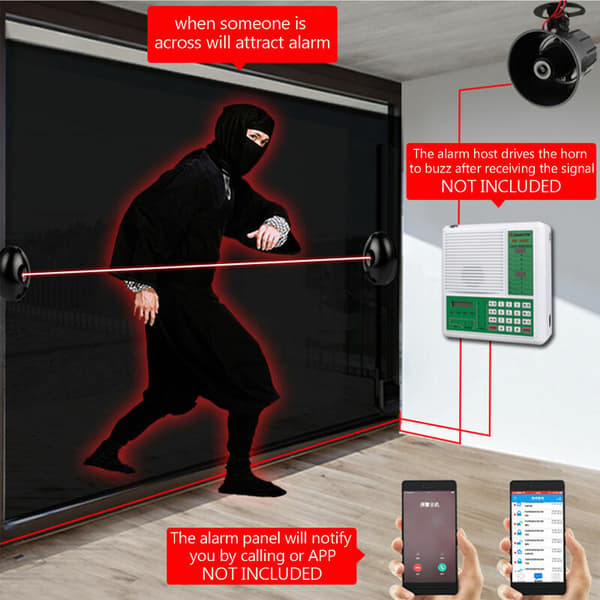 DC12V Infrared Photoelectric Cell Automatic Beam Sensor Gate Garage Door Rolling Shutter Latch Detector 24V 1 Pair (Transmitter and Receiver)
