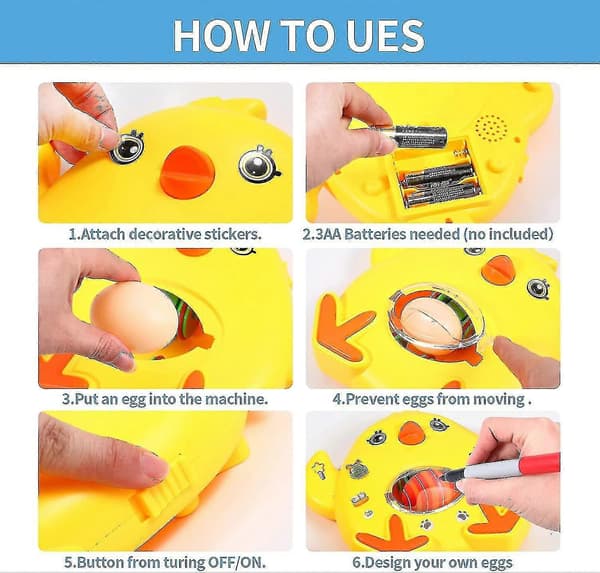 Easter Egg Machine, Easter Egg Decorating Kit, DIY Easter Egg Decorating Machine with Spinner, Egg Painting and Dyeing Machine Toy with [db]