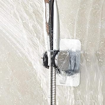 Self-Adhesive Shower Head Holder Adjustable Angle Waterproof ABS Wall Mounted for Bathroom Hotel