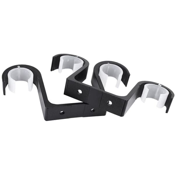 2 stk. serie dobbelt gardinstangbeslag sort aluminiumslegering loftmontering