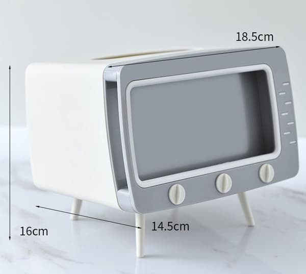 1 stk (hvid) 2 i 1 mobiltelefonholder og tv-servietboks