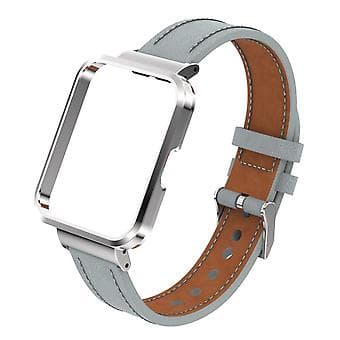 Læderrem til Xiaomi Redmi Watch 2 (Lysegrå)