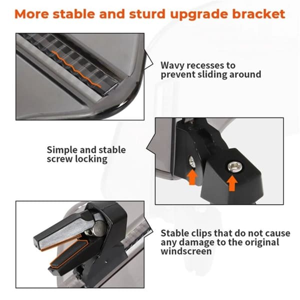 Adjustable Windshield Extension Spoiler Deflector for 28X12Cm - Transparent