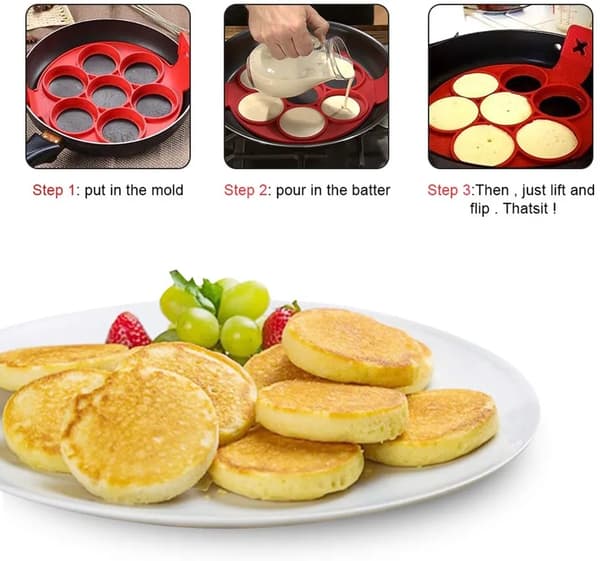 Non-stick silikon eggring pannekakeform silikon pannekakeformer pannekake egg DIY bakeform for runde egg muffins pannekaker