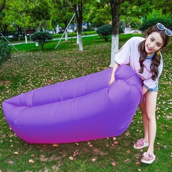 Luftsofa / LayBag med solbeskyttelse - Oppblåsbar_MGF Lilla Purple