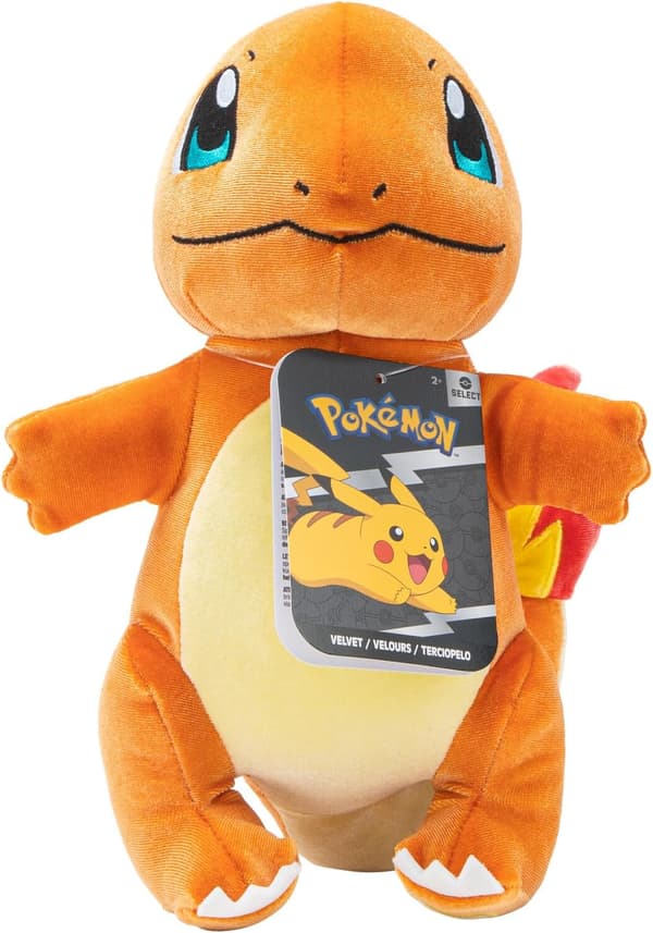 Charmander Select Samettipehmo - 20 cm Charmander-pehmo ainutlaatuisella samettikankaalla ja aidoilla yksityiskohdilla