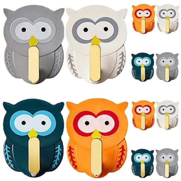 12st Cartoon Owl Wall Hanger Wall Hook Coat Hook Multifunctional Hooks Home Wall Decor