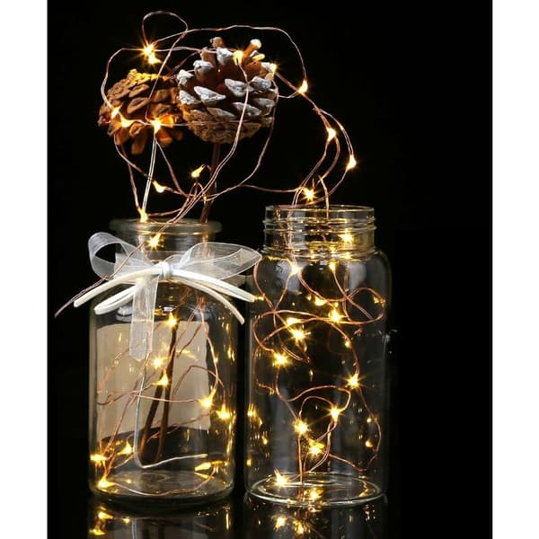 LED String Lights, Battery Operated Color Changing Flash with Remote Control, Copper Wire Firefly Lights