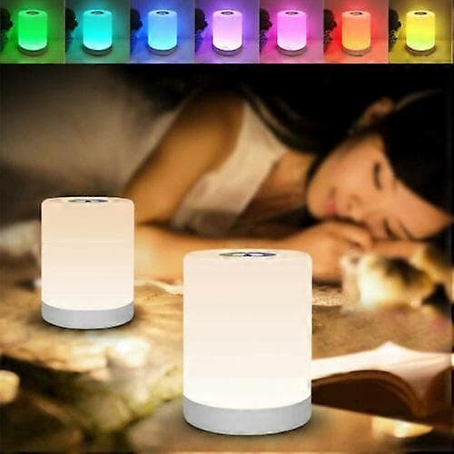 Natlampe med berøringssensor, USB-genopladelig LED-sengelampe, dæmpbar