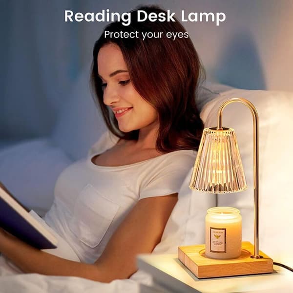 Elektrisk stearinlysvarmer. Lampe med timer og lysdæmper til atmosfære. Elegant og moderne varmer (Champagne) [Energiklasse G]