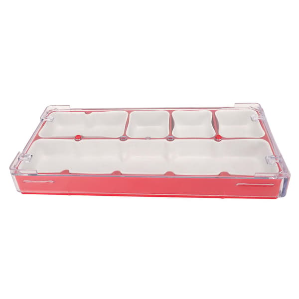 Watch Parts Storage Box, Stackable, Soft Rubber Lined, Watch Screw Storage Container, Red, for Necklaces