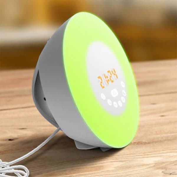 Wake-up Light Alarm Clock - Sunset & Sunrise Simulation, Daylight Alarm with 2 Alarms, 10 Brightness Levels, Snooze Function