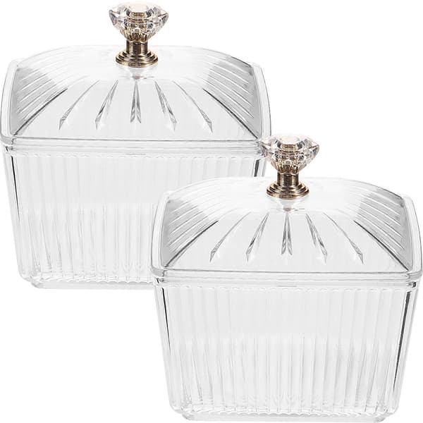 2 pcs Candy Jars Sugar Bowl Candy Bowl Snack Bowl Cookie Container Buffet Storage Container with Lid-FX-