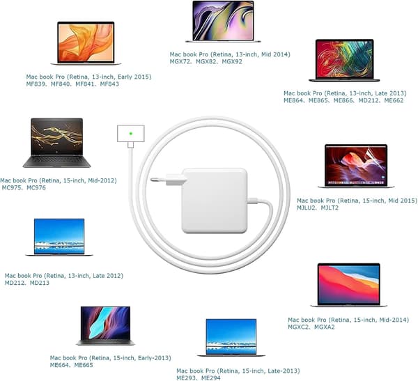 85W Magsafe 2-laddare för Apple Macbook Pro 13 \" 15 \" 17 \"