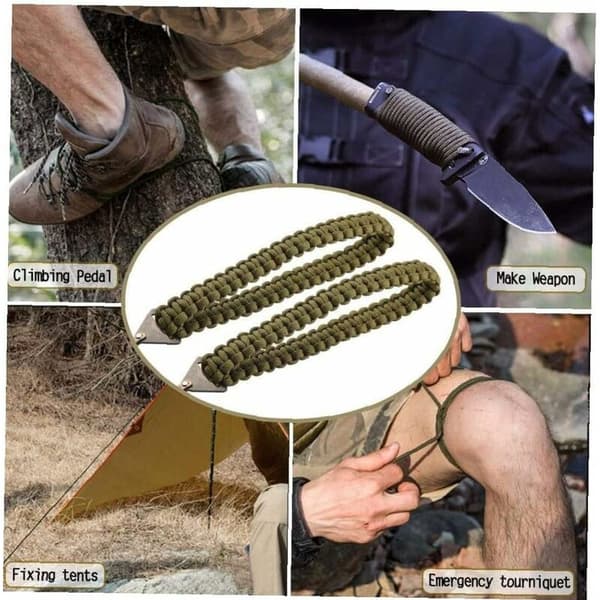 Pocket Chainsaw Hand Foldable Chain Paracord Handle Foldable Outdoor Tool Schedule 3/8 Thin Tooth 34 Section 11 Saw Tooth, Paracord Handle