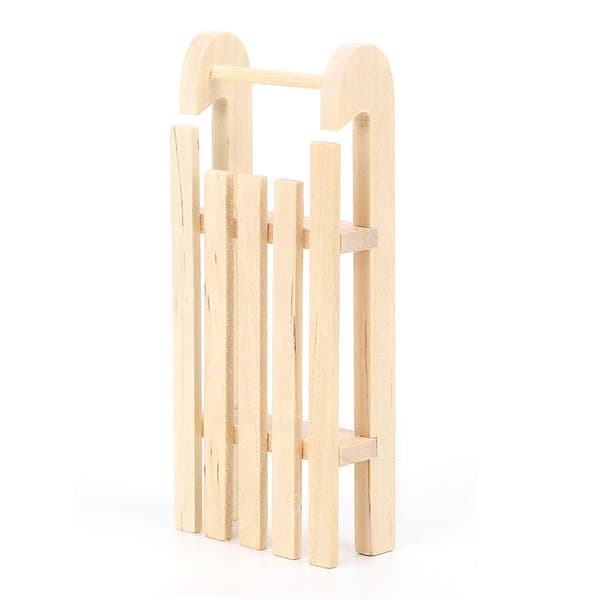 Gør-det-selv Julelandskab Dukkehus Tilbehør - 1:12 Miniature Træslæde Model til Børnegave