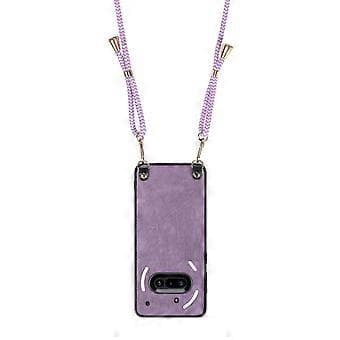 Compatible with Nothing Phone (3a) Retro Leather Phone Case with Adjustable Strap (Purple)