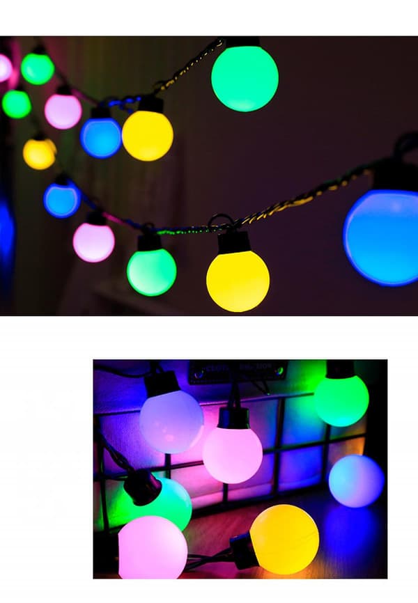String lights with plug, 15M 60 LED Globe String Waterproof, Outdoor/Indoor for Party Decorations
