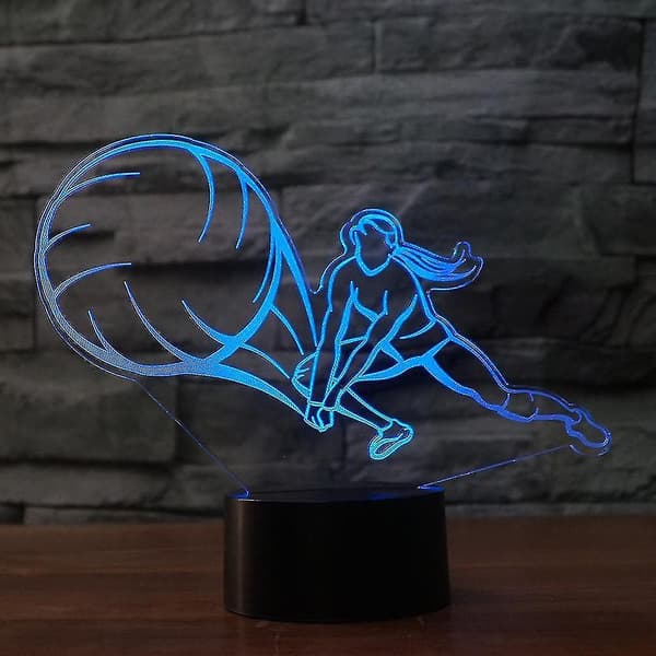 3d Spil Volleyball Natlampe 7 Farveskift Led Bordlampe Akryl Flad Abs Base