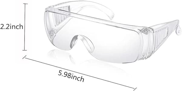 2 Pieces Protective Goggles with Scratch-Resistant Lenses UV Protection Goggles for Adults Over Glasses