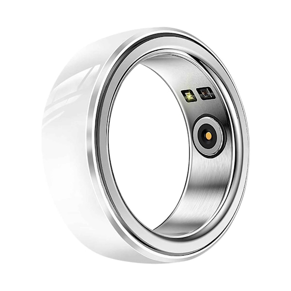 Smart Ring Skritteller Puls Blodtrykk Blodoksygen Søvnovervåking Smart Ring Sølv (Hvit 20MM Nr. 10)