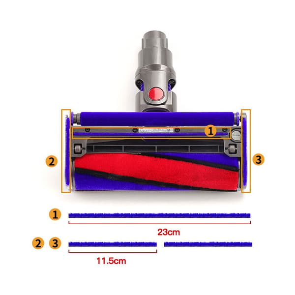 Replacement Bottom Strip Plush Felt Strip for Dyson V6 V7 V8 V10 V11 Vacuum Cleaner Soft Roller Head Accessories