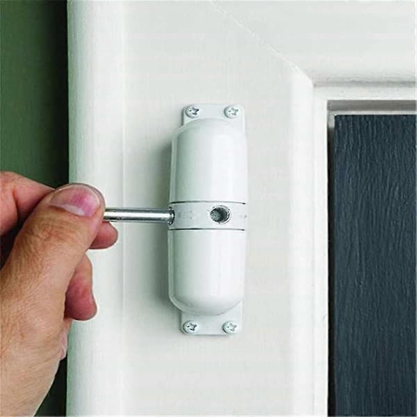 Adjustable Automatic Spring Door Closer, Surface Mounted, White Zinc Alloy, 20-70kg-FX-