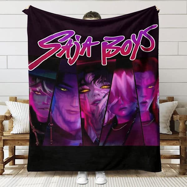 Huntrix K-Pop Trykt Teppe | Flanellteppe for Sofa og Seng (Anime Tema) 70+100cm 22