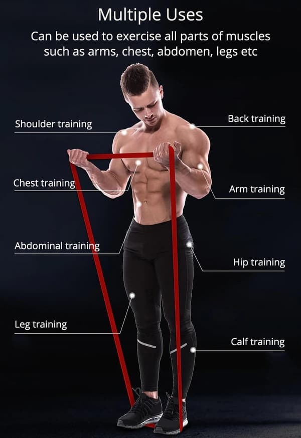 Exercise band strong resistance bands loop RED bag resistance xixl