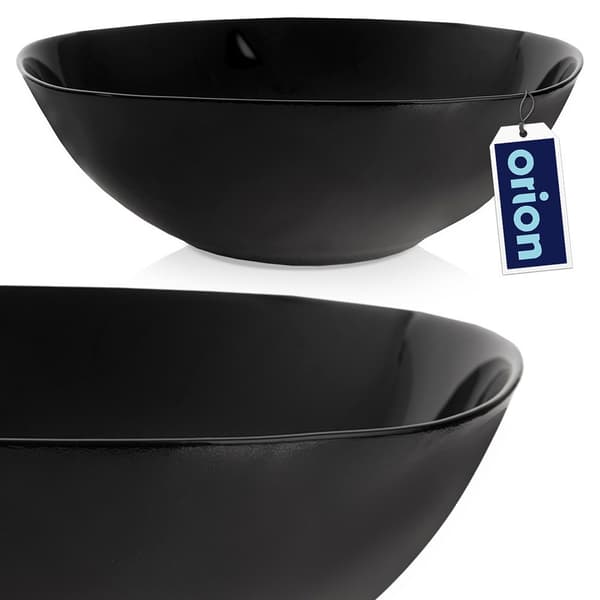 Salatskål glas sort LUNA 25 cm, 2 l