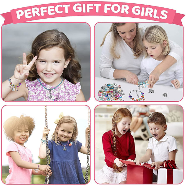 Gør-det-selv charme armbåndssæt, Unicorn armbåndssæt, Havfrue Candy Unicorn Crafts Gaver til piger Teenagere i alderen 8-12 Jul fødselsdagsgave til piger